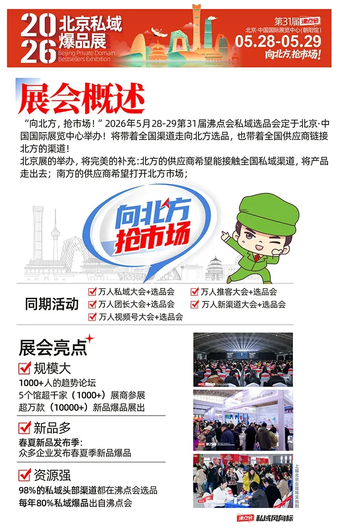 向北方,抢市场!2026第31届北京私域爆品展5月28日开幕,万款爆品链接全国渠道