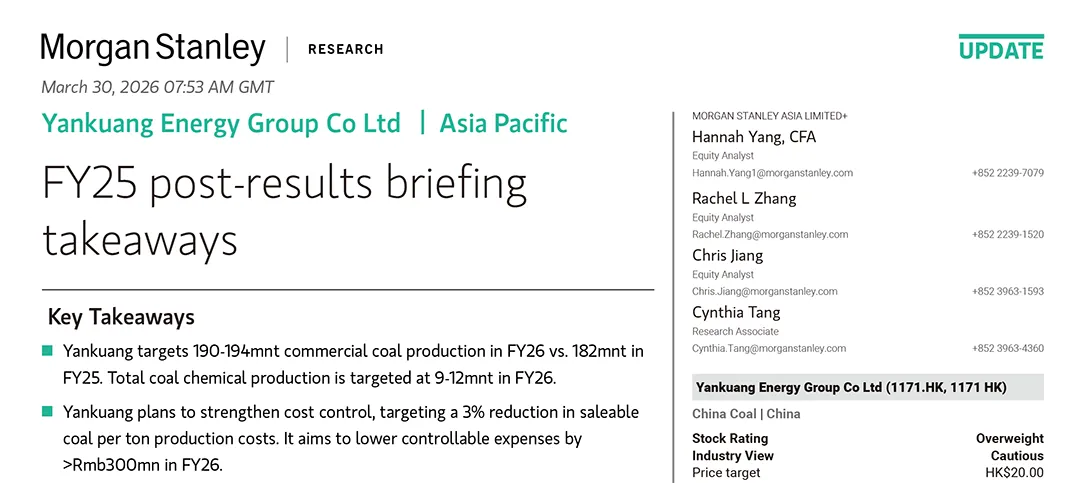 资本市场看好兖矿能源成长空间 多家机构给予“买入”或“增持”评级