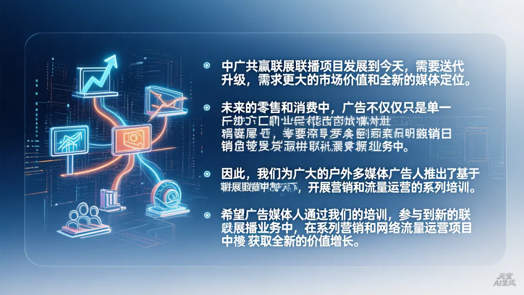 【项目介绍】户外多媒体联展联播项目营销和流量运营业务培训计划