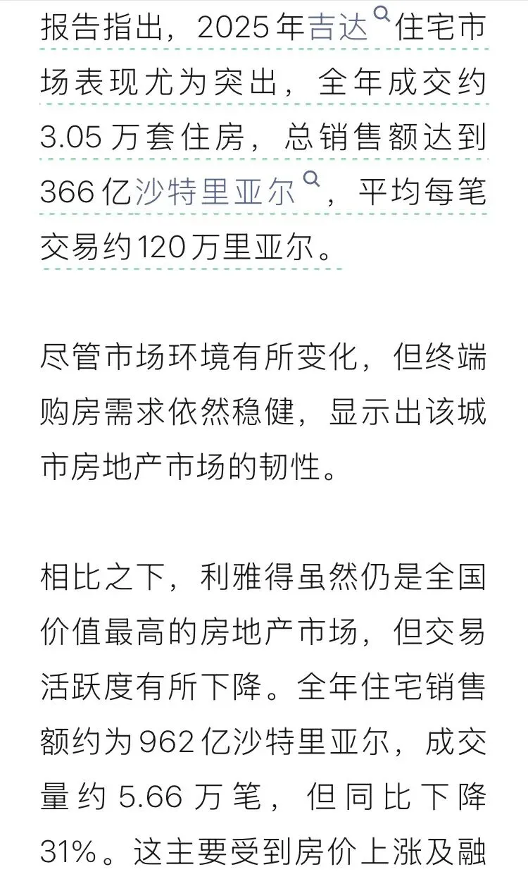 沙特房地产市场需求继续上升!