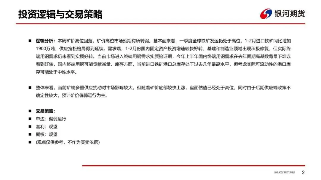 【铁矿周报】市场预期反复,矿价偏空对待