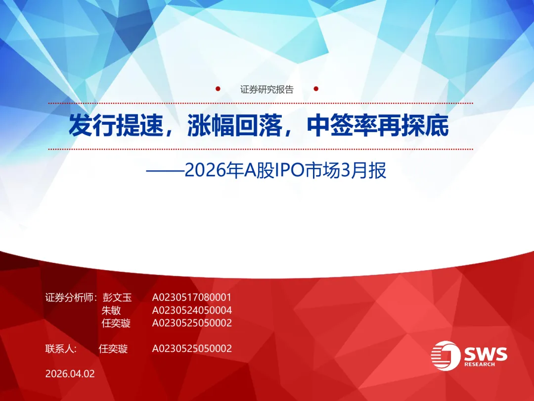 2026年A股IPO市场3月报:发行提速,涨幅回落,中签率再探底