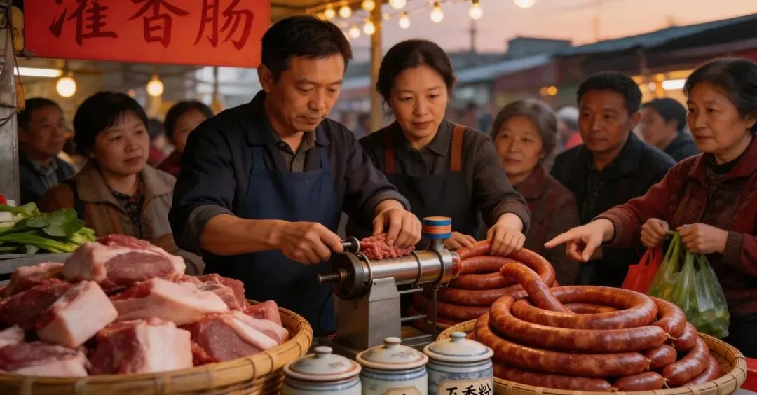 市场灌香肠秘方大公开!10斤肉配比精确到克,学会再也不用买了!