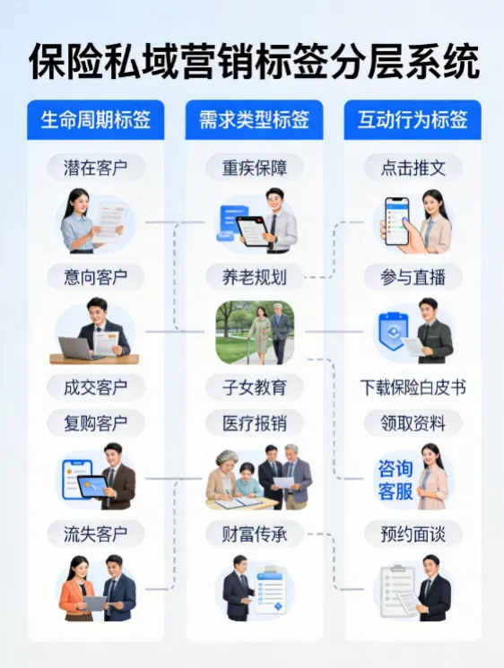 数字化私域营销保险实战:3个标签分层+4个亲密群发话术模板