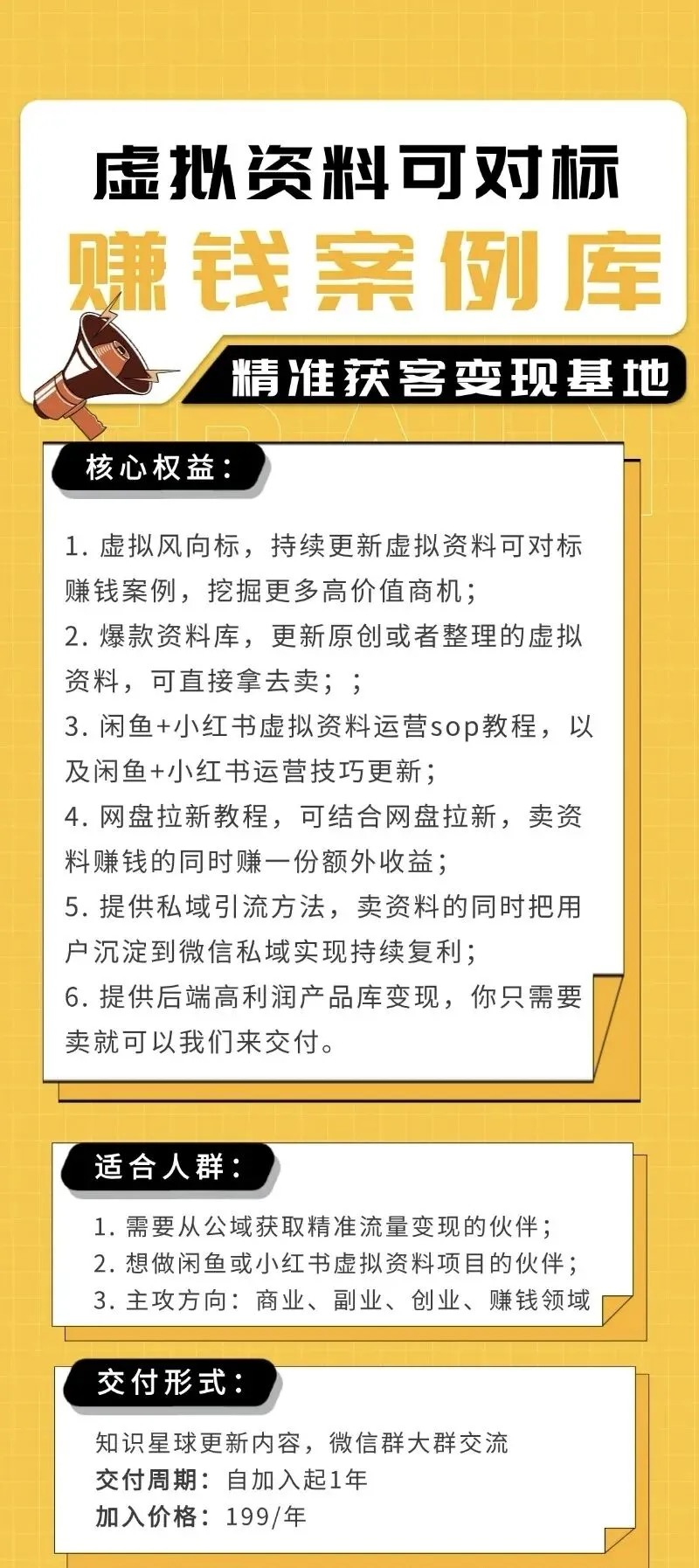 虚拟资料对标赚钱案例库,精准获客变现基地