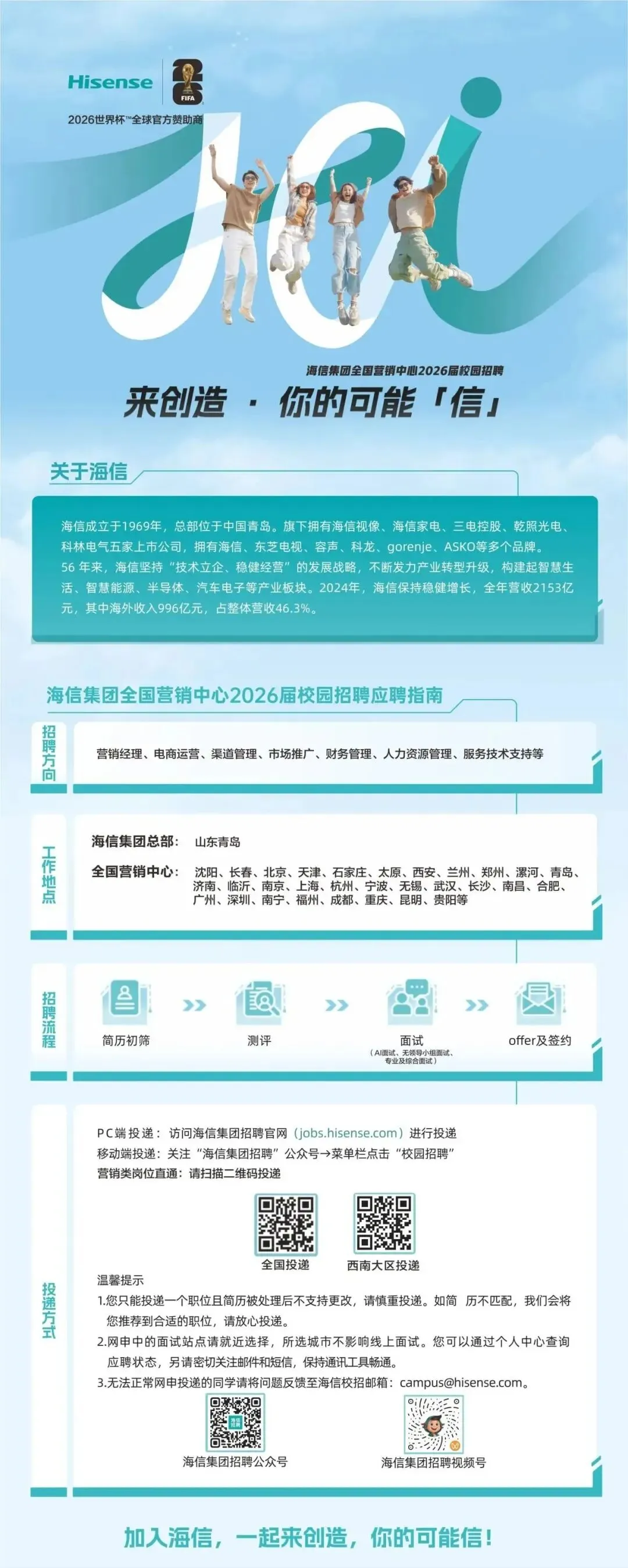【招聘信息—综合类】海信集团全国营销中心2026届校园招聘