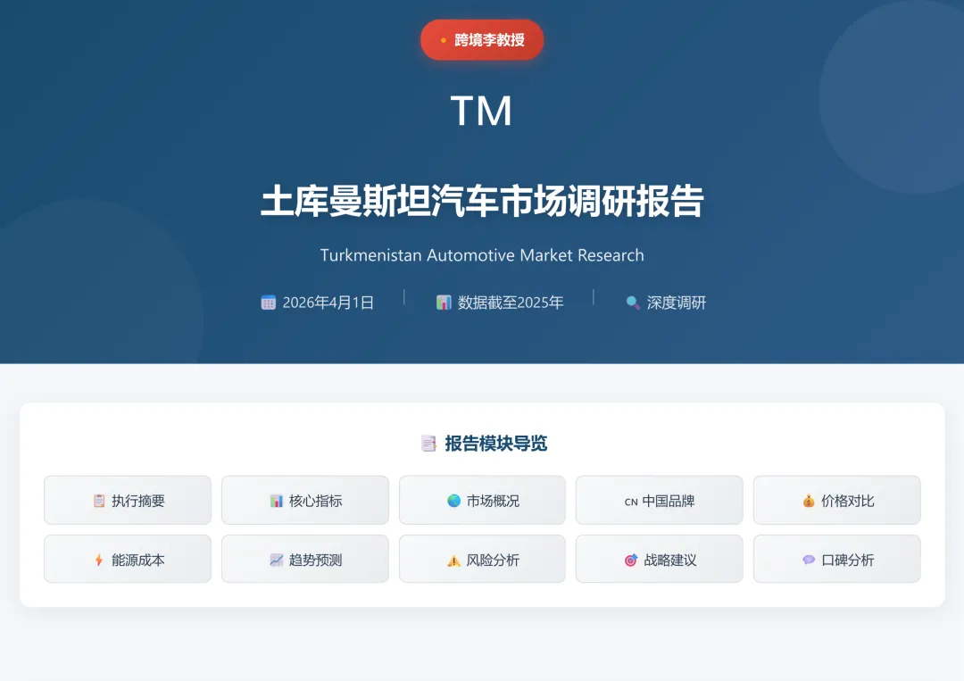 土库曼斯坦汽车市场调研报告2025和2026年1-2月份数据