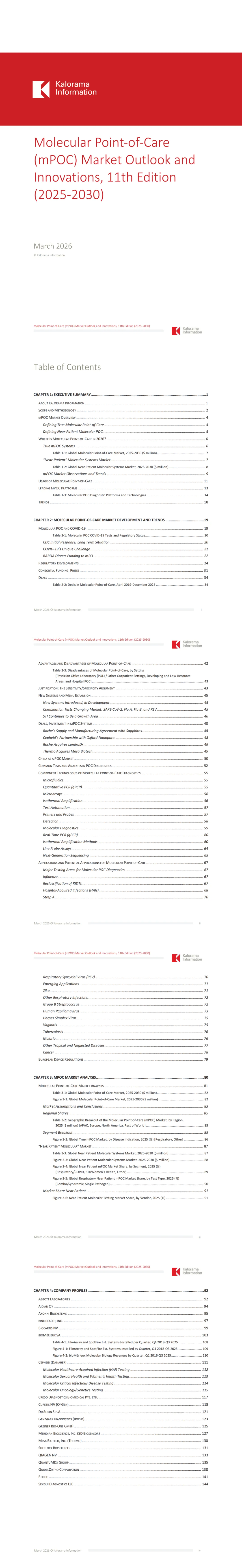 行业研报 | 分子即时检测(mPOC)市场展望与创新(第11版,2025–2030年)