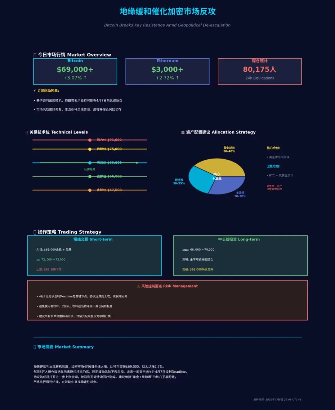 地缘缓和催化加密市场反攻,比特币突破关键阻力区间