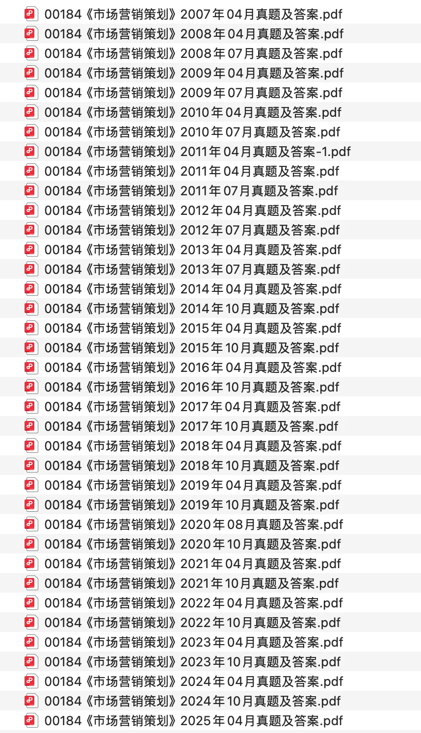 节后复习第二弹:00184市场营销策划历年卷子+详细解析,摸清主观题套路就靠它