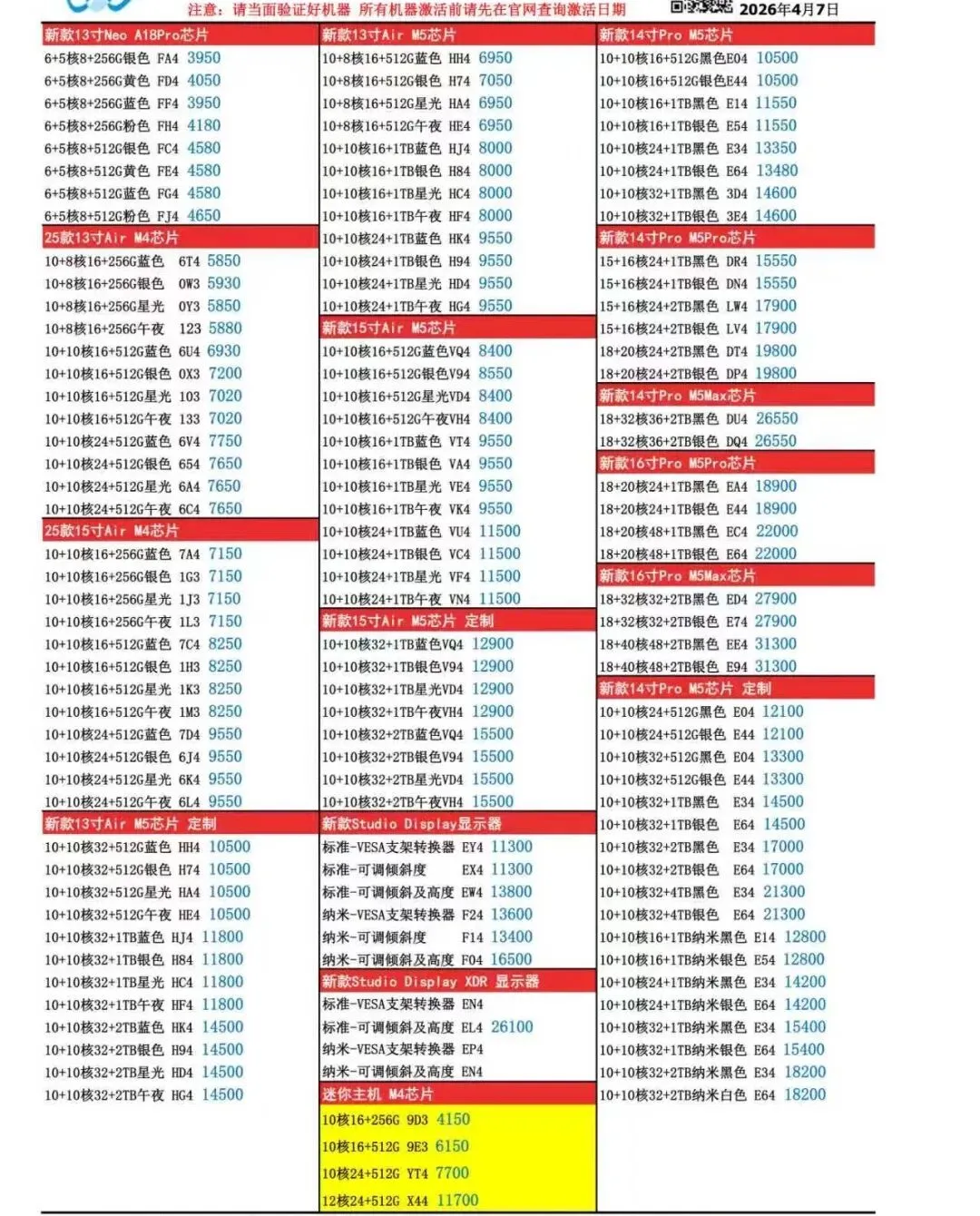 苹果全系列正品市场批发价4.7