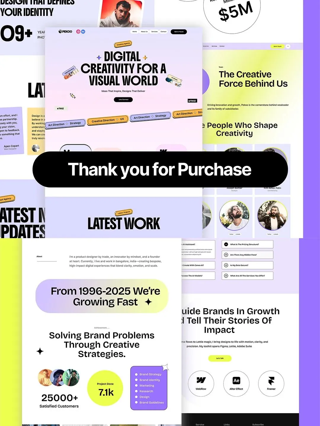 14页数字营销,设计公司网站原型作品集Figma模板(需要自己贴图)