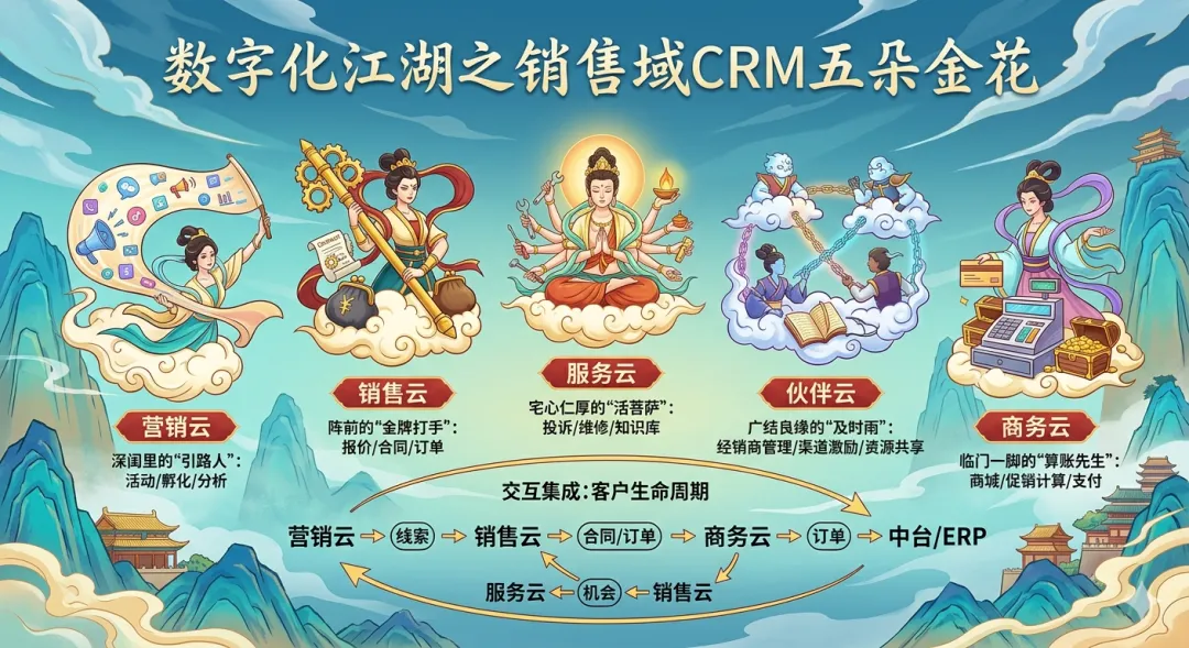 数字化江湖之销售域CRM五朵金花