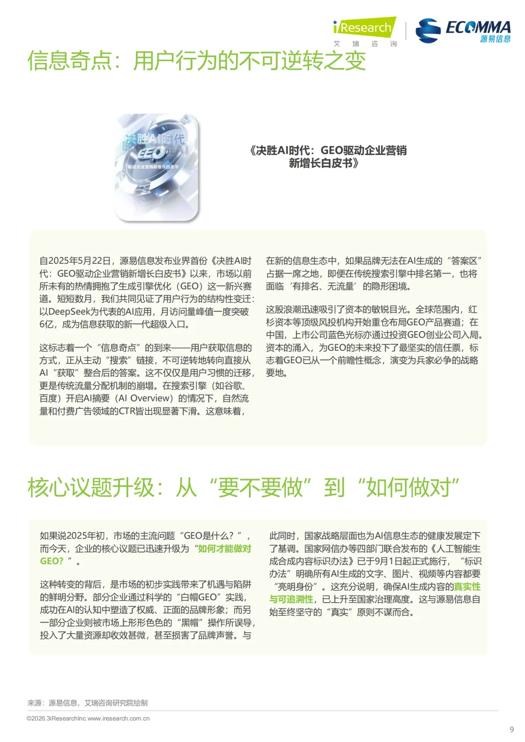 艾瑞||AI 时代营销终局之战:GEO 如何让品牌成为 AI 首选答案