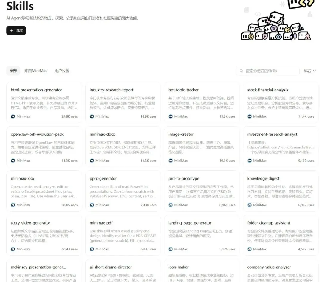 MiniMax 携 Skills 市场入局,与 OpenClaw 共筑“全能大脑”