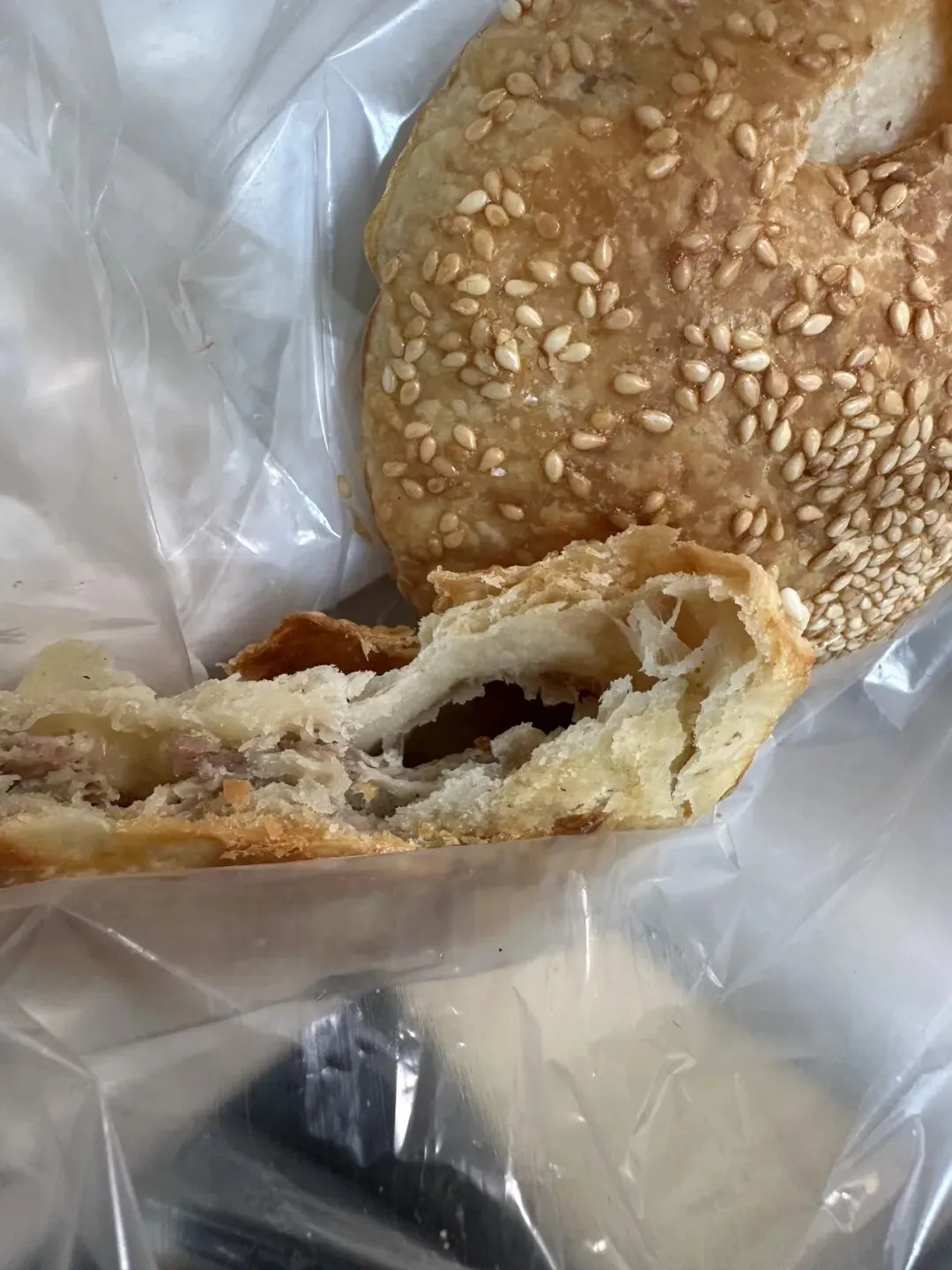 市场买的玉田烧饼们和家常朝鲜面��好吃