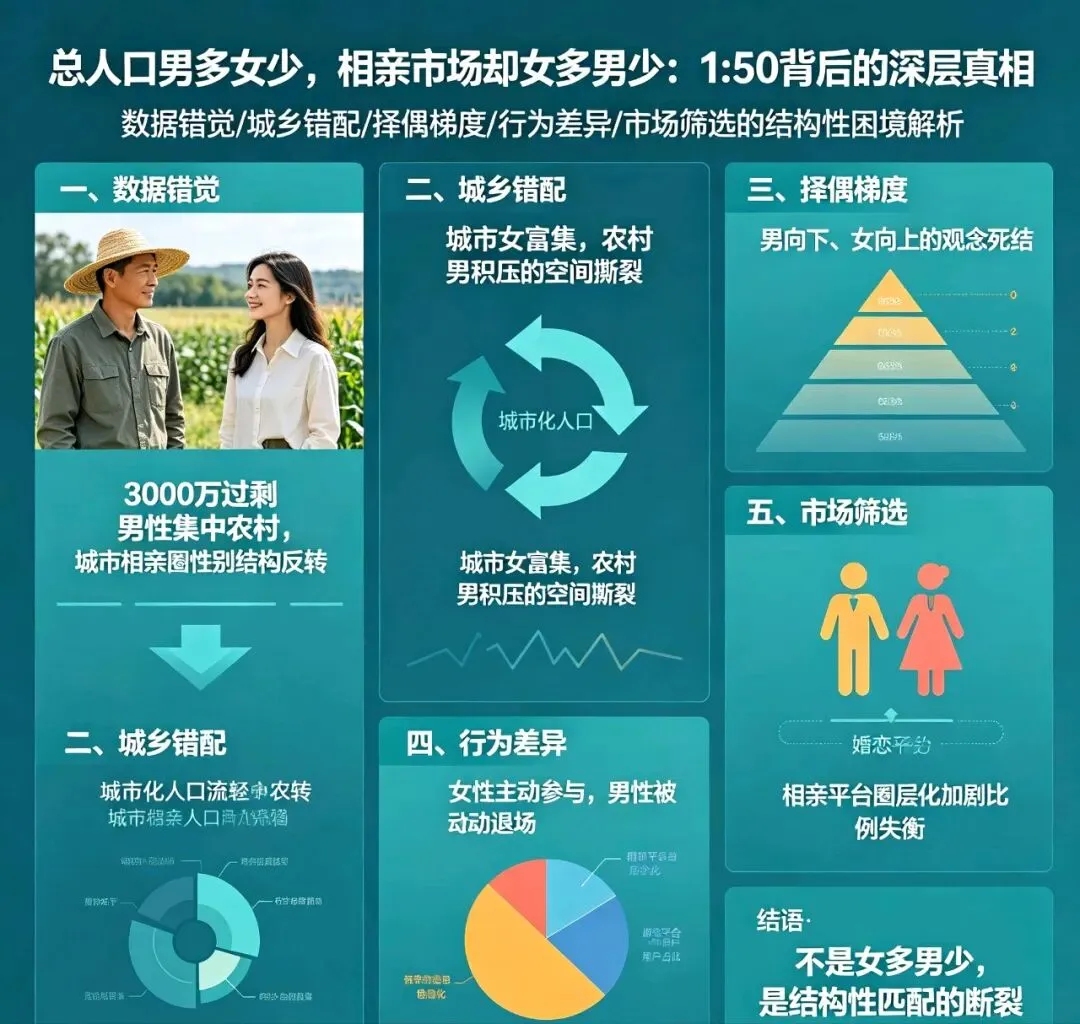 总人口男多女少,相亲市场却女多男少:1:50背后的深层真相