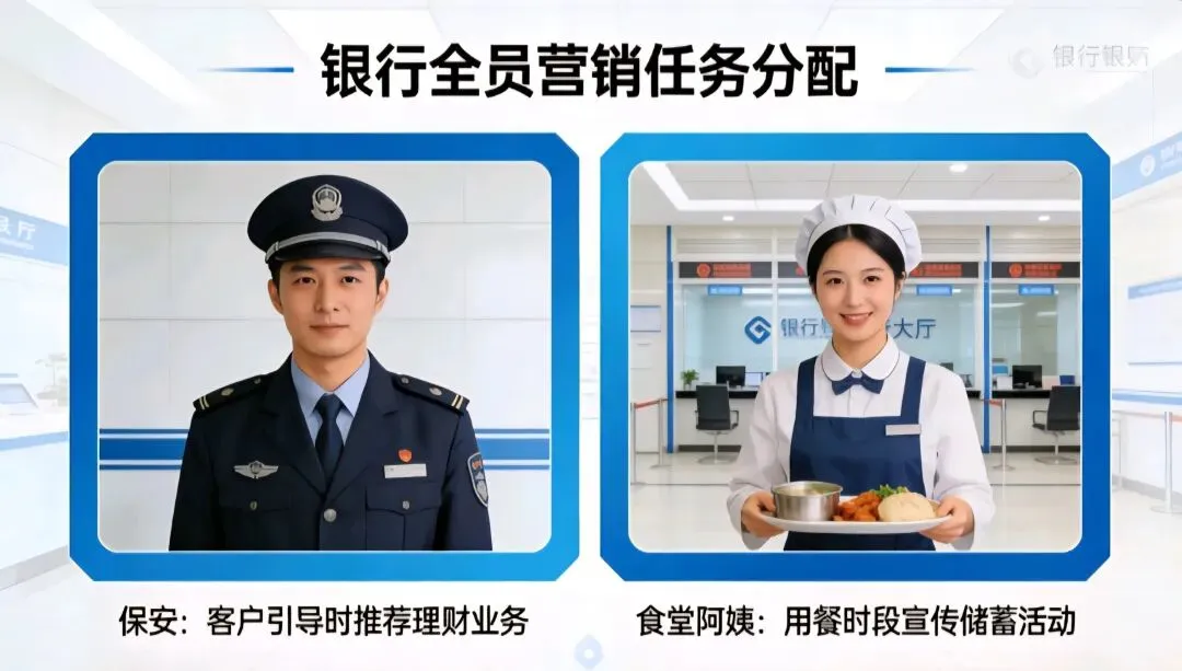 银行全员营销连保安和食堂阿姨都有任务?