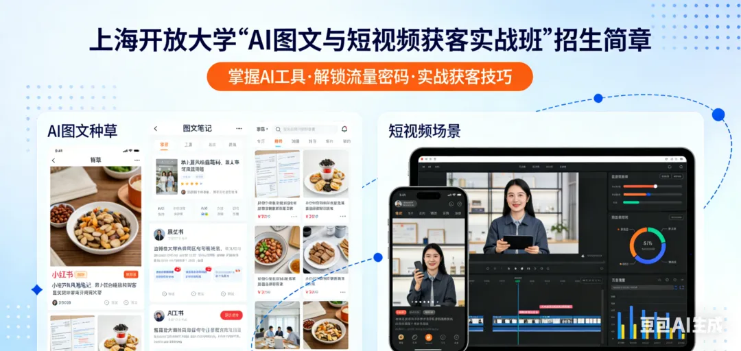 上海开放大学AI图文与短视频获客实战班招生简章