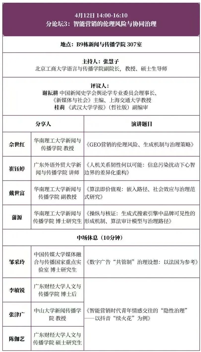 会议预告|第三届智能营销论坛暨学术论文工作坊会议议程