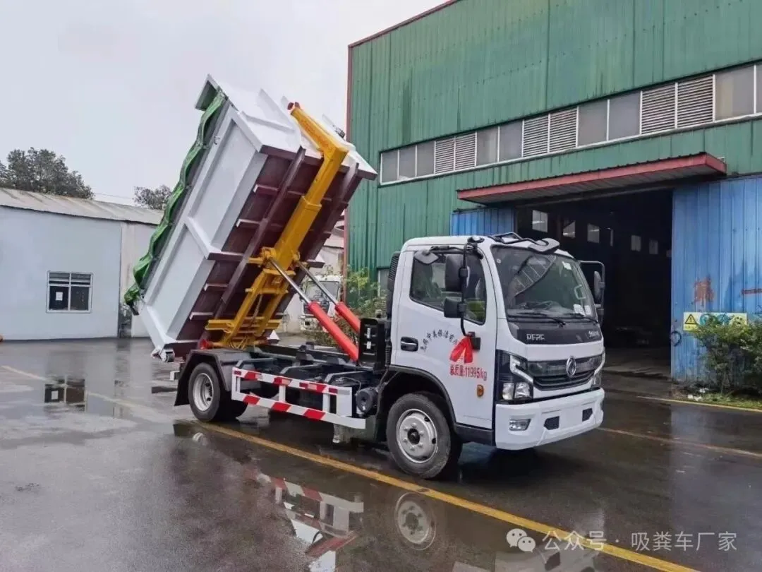 垃圾勾臂车市场价格 国六垃圾车市场报价 蓝牌东风勾臂车