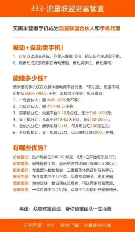 互联网创业者必备,流量联盟黑米营销手机,自动加人、自动成交、自动赚钱,赋能各种项目、各类产品
