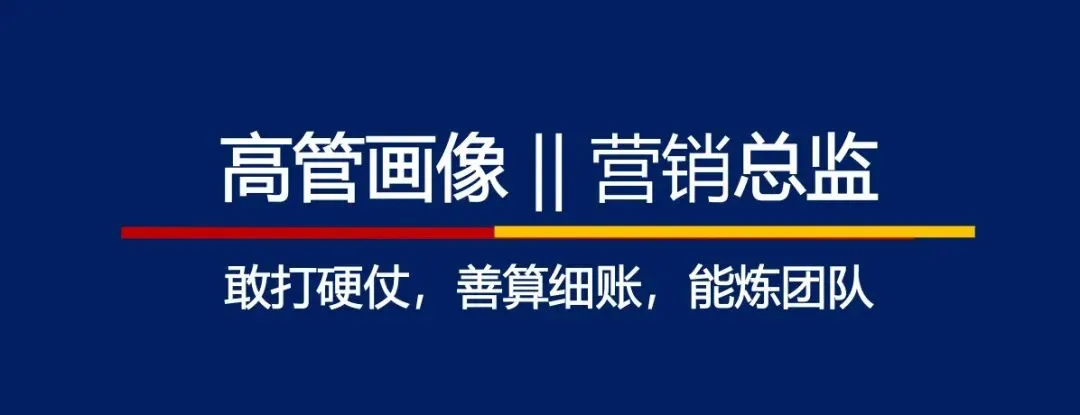 高管画像 || 营销总监:敢打硬仗,善算细账,能炼团队