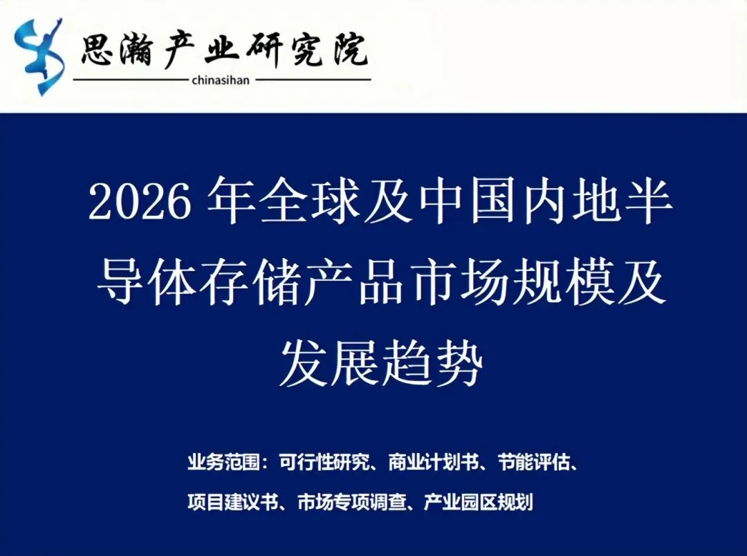 2026年全球及中国内地半导体存储产品市场规模及发展趋势