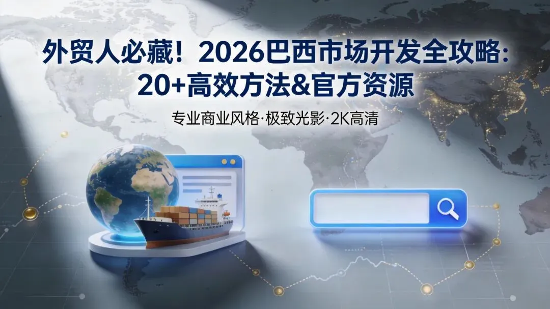 外贸人必藏!2025巴西市场开发全攻略:20+高效方法&官方资源