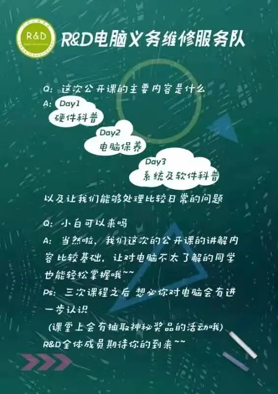 R&D|电脑知识公开课预告