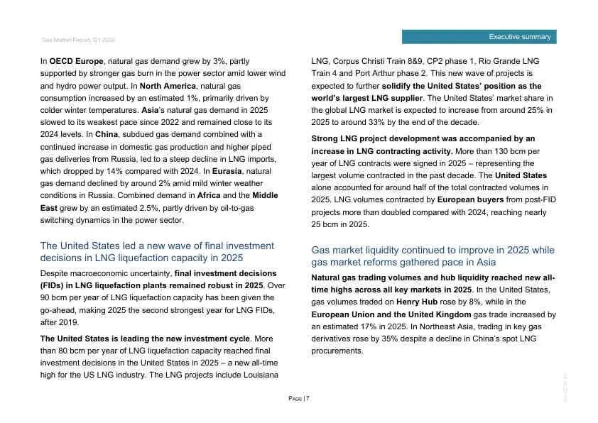 2026年Q1全球天然气市场报告