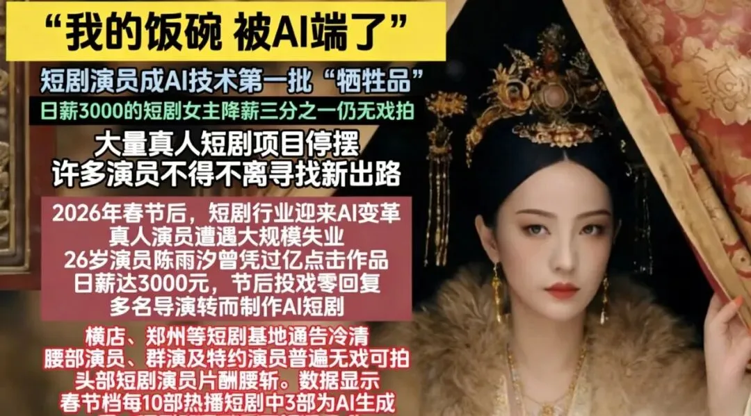 短剧行业彻底变天:AI横扫7亿市场,真人剧组停摆,群演无戏可拍