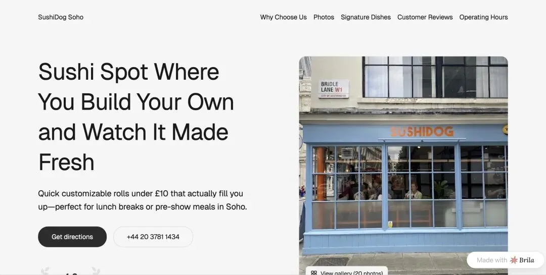 三分钟拆解一款基于谷歌地图的AI营销网页生成器——Brila