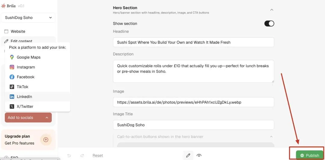 三分钟拆解一款基于谷歌地图的AI营销网页生成器——Brila