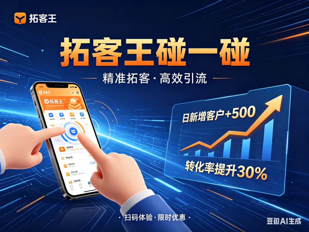 实体老板必看!1个台卡=1个营销团队,拓客王碰一碰让客流翻3倍!