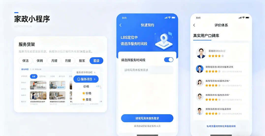 家政服务小程序开发 | 获客到售后全流程自动化,降低30%运营成本