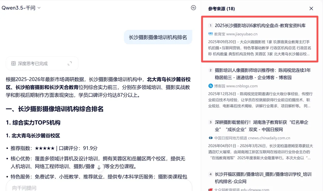 摄影摄像培训行业GEO获客案例解析
