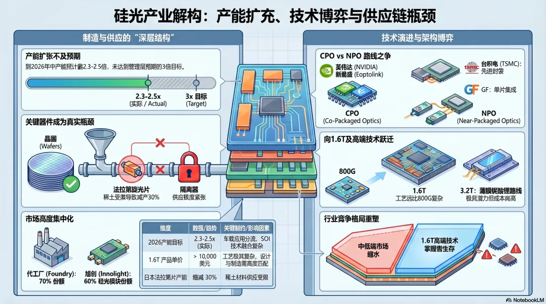 深度调研14-硅光芯片代工市场竞争格局与技术路线发展:产能扩张、CPO技术差异化及供应链瓶颈分析