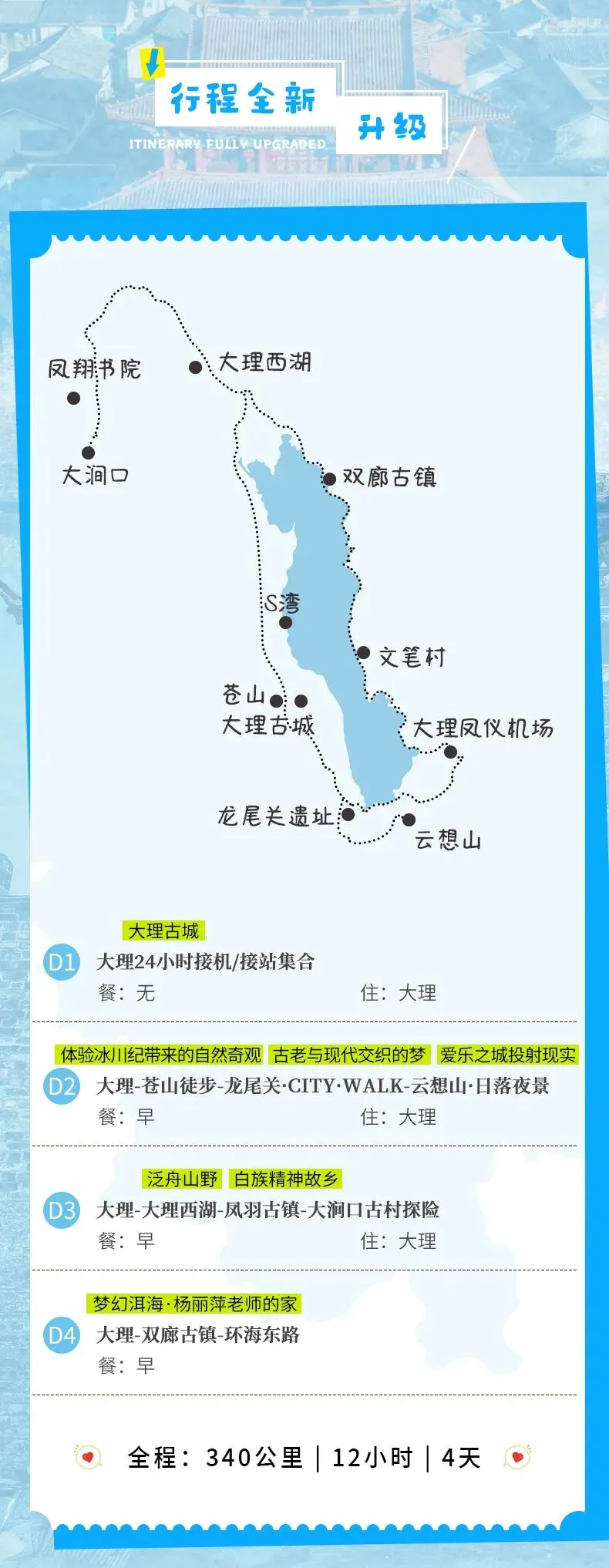 探索大理·A线| 4日|2-8人小团|市场独家打造,小众体验,苍山徒步+云想山+凤羽古镇+大理西湖.