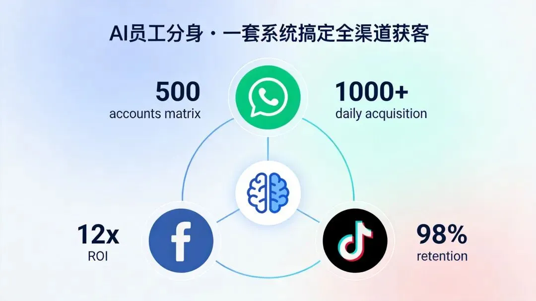外贸获客还在用20年前的方法?一套AI系统,搞定WhatsApp+Facebook+TikTok,日1000+