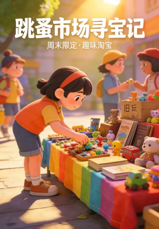 萌娃练摊记~跳蚤市场开市,小小掌柜火热报名中~