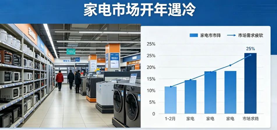 家电市场开年遇冷:内销下滑4.8%