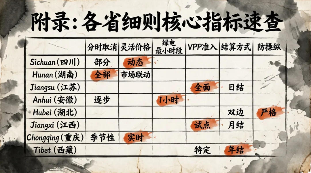 【图解】全国中长期市场规则与主要省份中长期落地规则对比