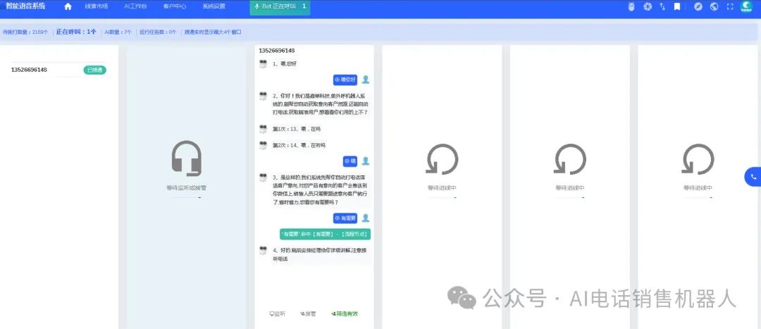 AI外呼机器人,替代人工自动打电话获客系统