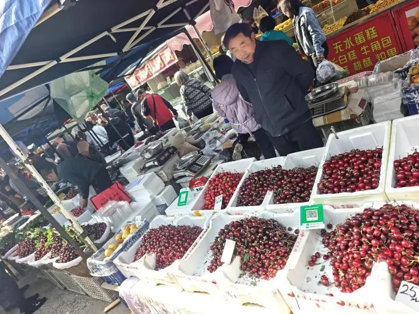 抢占“鲜”机!西南路综合市场樱桃季提前开启,甜蜜经济升温