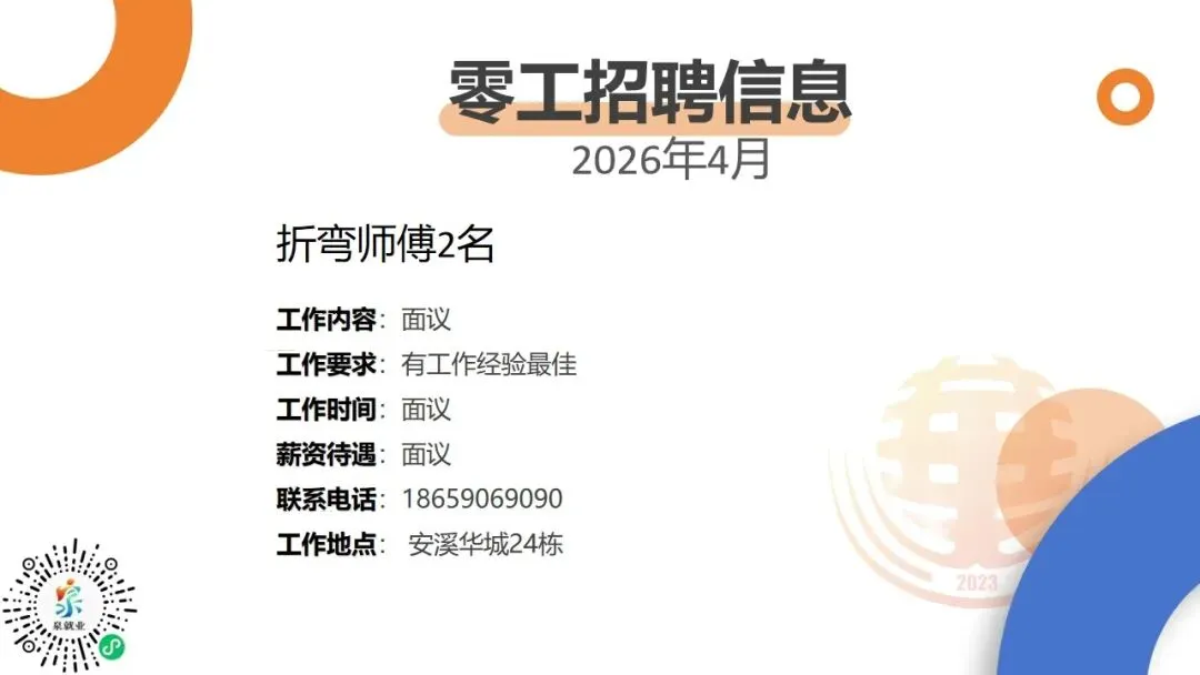 【华阳善治·就业】零工市场丨最新招聘信息(第八十六期)