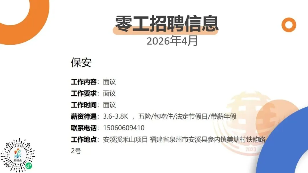 【华阳善治·就业】零工市场丨最新招聘信息(第八十六期)