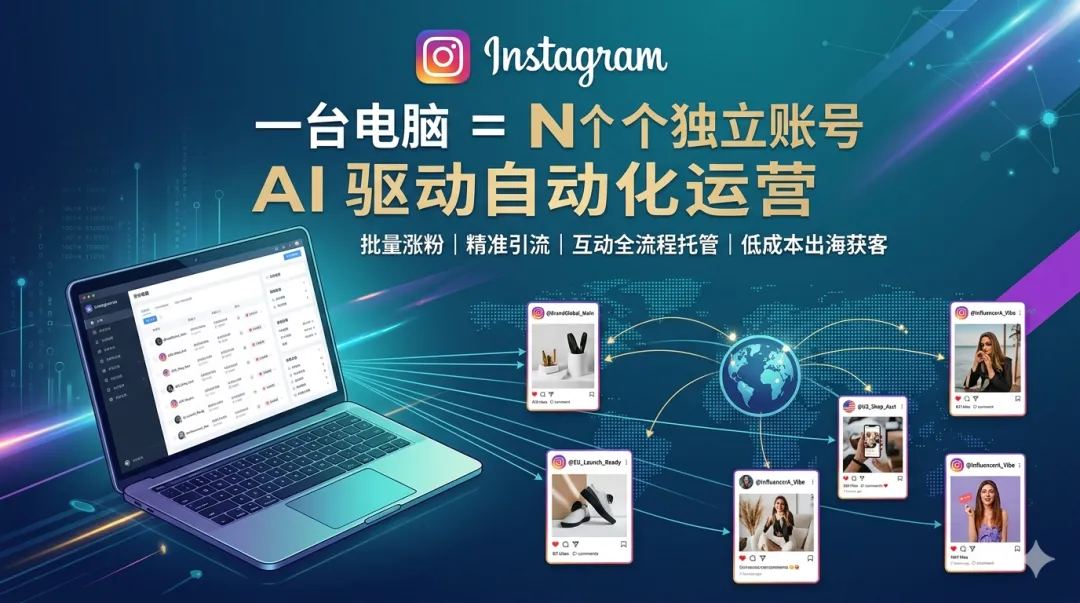 出海获客新范式:Instagram 矩阵营销,如何让“1 台电脑 = 1 支营销军队”?主编V:qunquke99