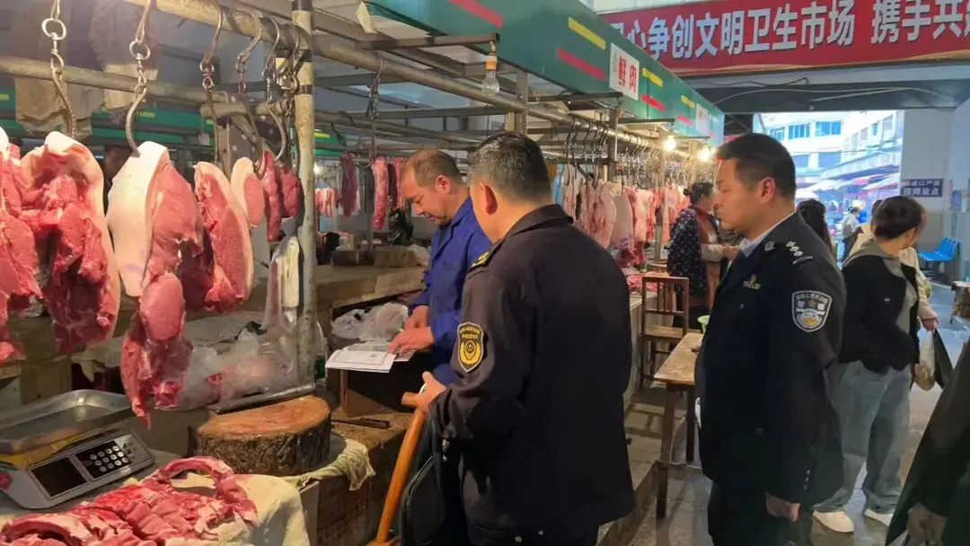 公安县孱陵市场监管所联合派出所开展肉制品专项检查