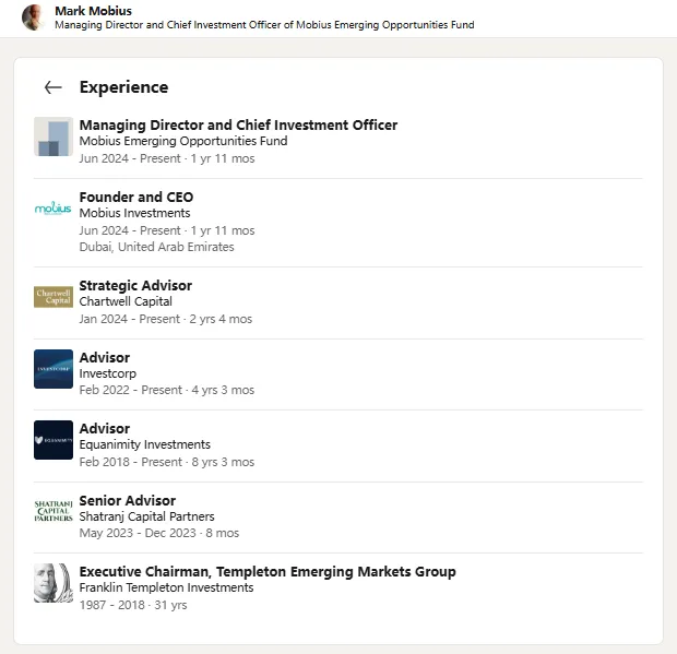 「新兴市场教父」麦朴思Mobius离世,享年89岁未婚